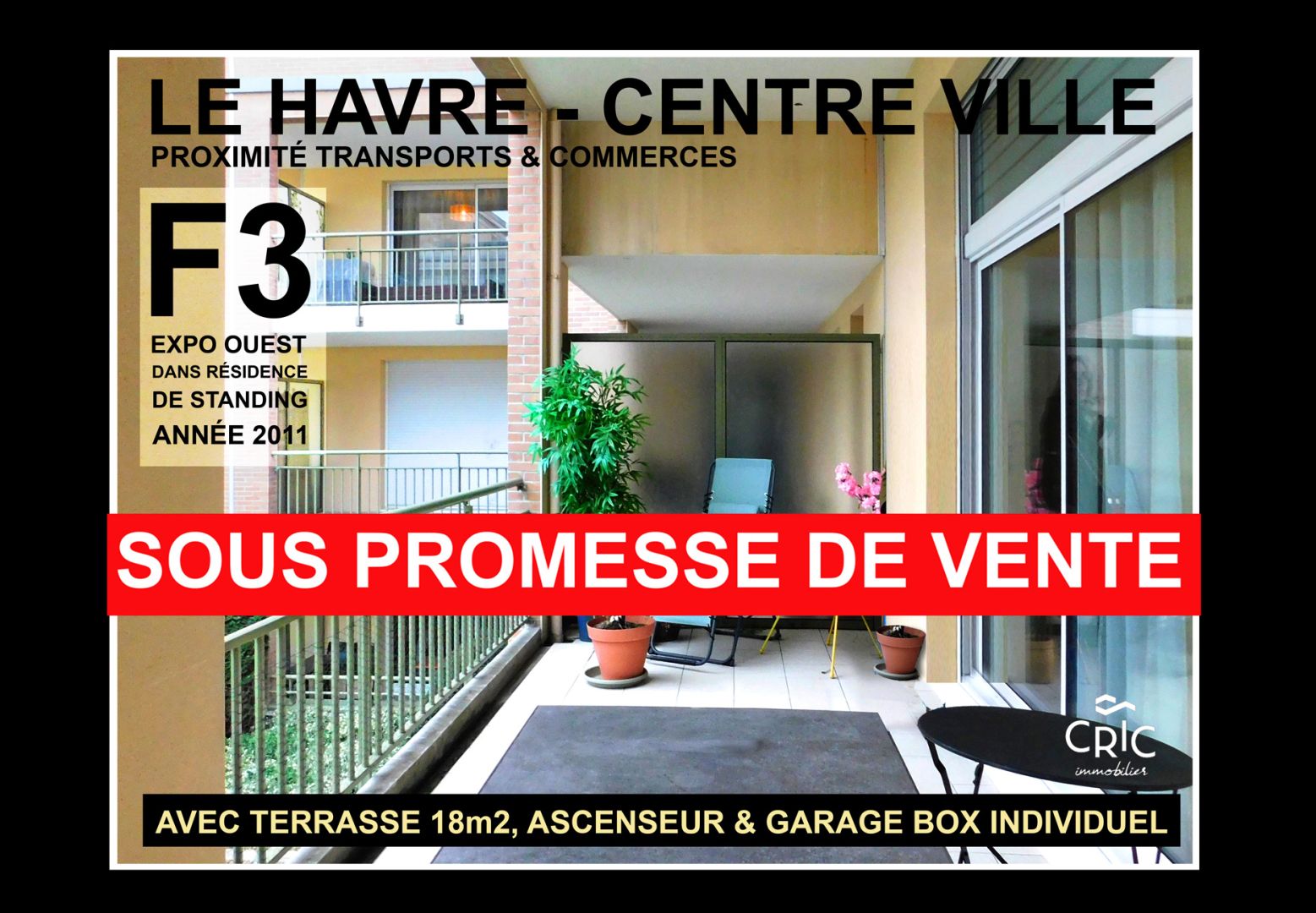 LE HAVRE CENTRE F3 76m2 A VENDRE  dans R\u00e9sidence de STANDING